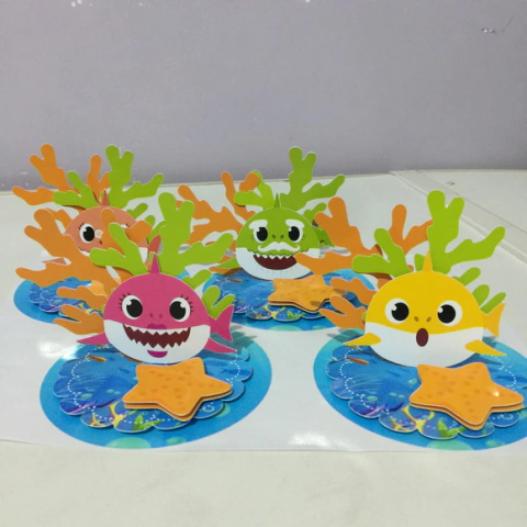 Adesivo para Lata de Leite 400g c/ Topper Baby Shark