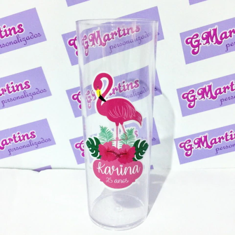 Adesivo de Vinil para Copos Flamingo