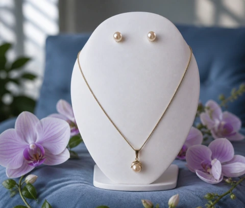 CONJUNTO (BRINCO+COLAR) PÉROLA CLÁSSICA