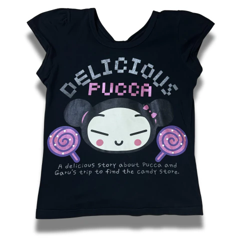 Blusinha preta babytee Pucca Funny Love y2k anos 2000 vintage! - comprar online