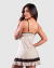 CAMISOLA NUDE C/ RENDADO EM CAFÉ ACOMPANHA CALCINHA STRING / 03390 na internet