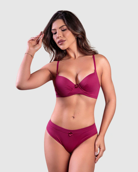 CONJUNTO LINGERIE NILVA BASIC C/BOJO E ARO CANELADO NUDE / 3152 - comprar online