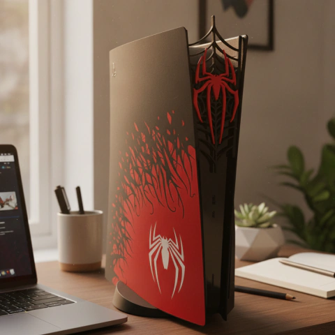 Placa Frontal Decorativa para PS5 (Modelos Regular e Slim) - Tema Homem-Aranha