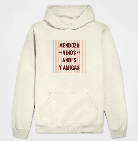 Entre Vinos, Andes y Amigas (Moletom com capuz e bolso) na internet
