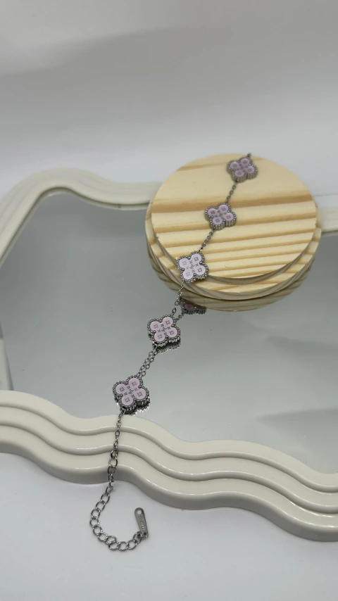 Pulseira Trevo Rose Prata
