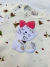 Conjunto Menina Body e Calça. Malha canelada. Estampa de gatinho - comprar online