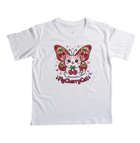 Camiseta Infantil FlyCherryCat