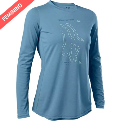 Camisa Feminina Bike Fox Ranger LS Drirelease Azul