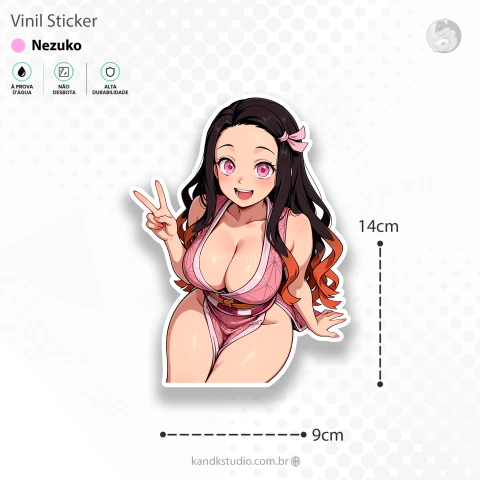 Nezuko - Kimetsu no Yaiba, Adesivo em Vinil