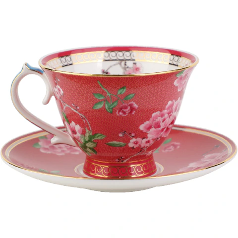 Xicara de chá Peony vermelho
