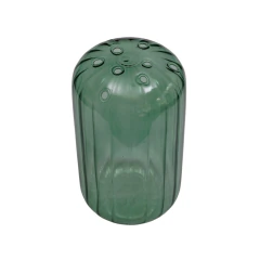 Vaso vidro verde alto com furo G