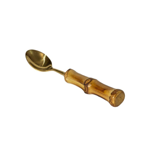 Set de Colher de Café Bambu Dourado 12 peças