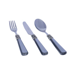 Faqueiro de Sobremesa Ginevra Cinza 18 peças
