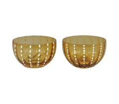 Conjunto 2 bowls de vidro orquídea âmbar