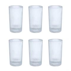 Conjunto de 6 copos de cristal transparente