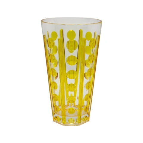 Copo Longo em Acrílico com bolas amarelo