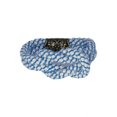 Argola de Guardanapo Suva II branco com azul turquesa