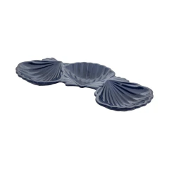 Petisqueira 3 conchas azul em melamina
