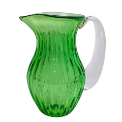 Jarra canelada verde esmeralda