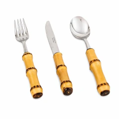 Faqueiro Mesa Bambu Natural 18 peças
