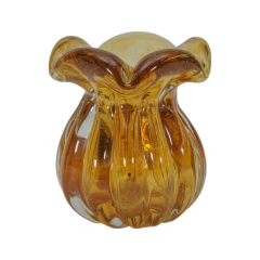 Vaso P de Vidro Italy Âmbar