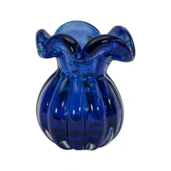 Vaso P de Vidro Italy Azul Cobalto