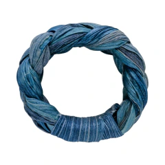 Argola de guardanapo de Palha Trançada Azul