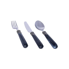 Faqueiro de Sobremesa Versailles Preto 18 peças