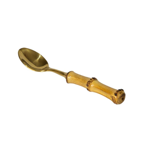 Set de Colher de Chá Bambu Dourado 12 peças
