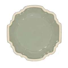 Sousplat na cor celadon com borda de bolinhas