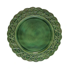 Sousplat verde com borda trança