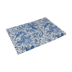 Toalha Retangular Jardim branca e azul de 2,60 m x 1,80 m