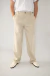 Pantalon de Poplin Tiro Alto - Beige