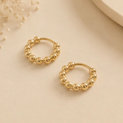 Argola Belle M - Banhada a Ouro18k