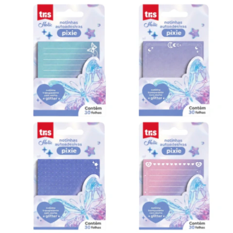 Bloco Adesivo Holic Pixie com Glitter Tris - Unidade