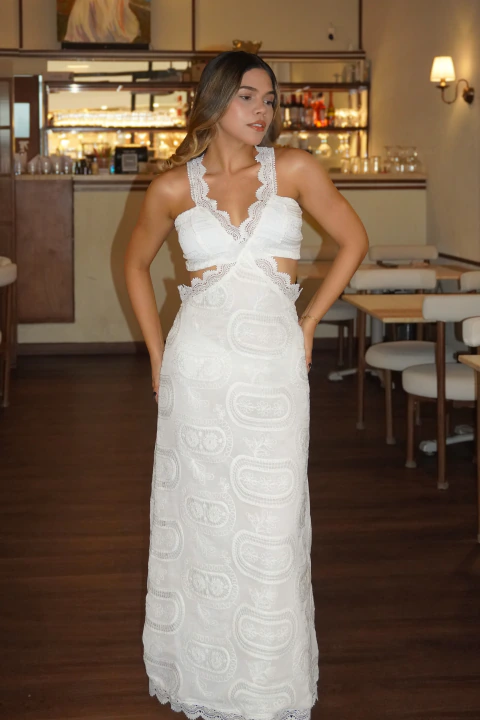 MAXI BROCADO BLANCO - comprar en línea