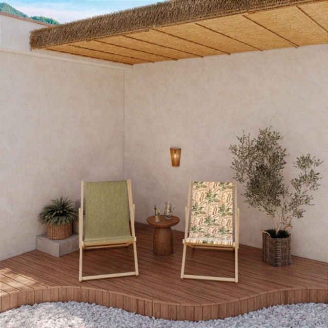 Detalhe do tecido Acquablock plantio bege