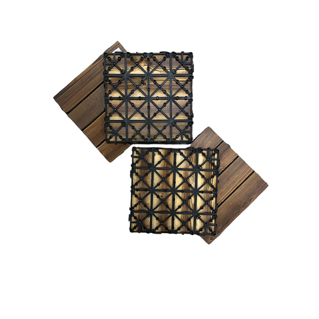 Placa de deck de madeira de 30 por 30 cm com base plástica