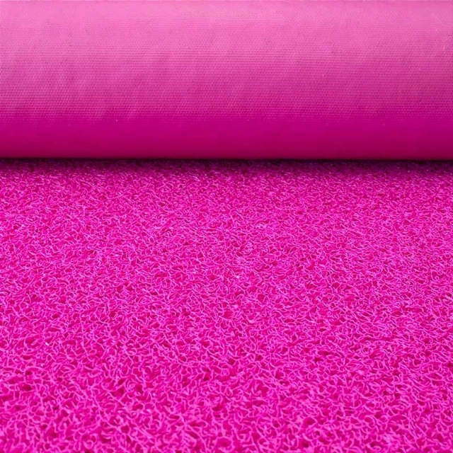 Detalhe da superfície do capacho de vinil pink