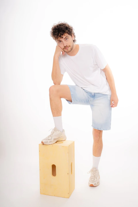 Bermuda Jeans Masculina EK Jeans 100% Algodão Lavagem Estonada Casual Dia a Dia
