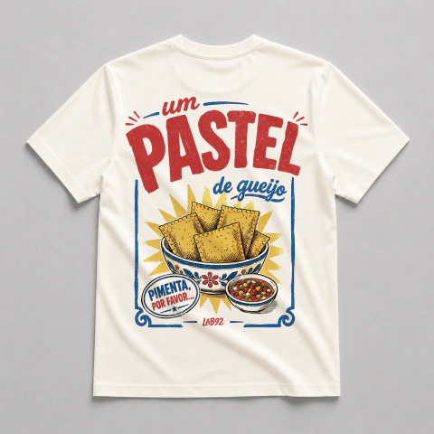 Camiseta Basic Fit Pastel de Queijo - Off White