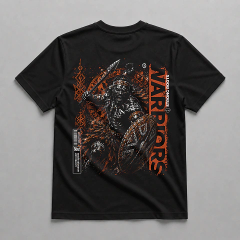 Camiseta Basic Fit Warriors Roots - Preto