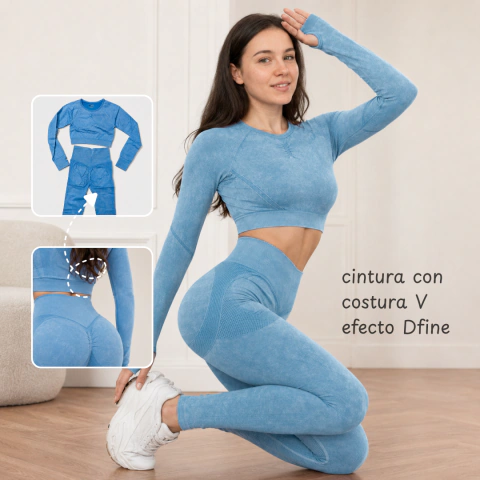 Conjunto premium estilo Dfine nevado celeste