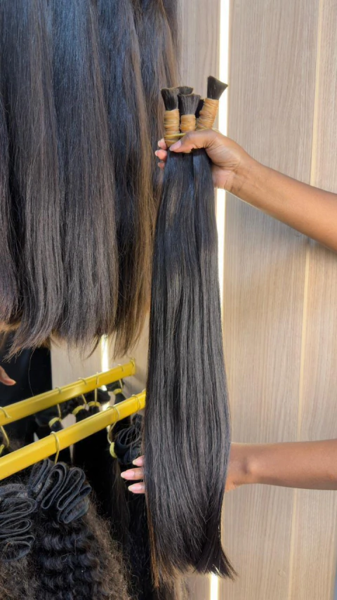 Cabelo Vietnamita Premium liso Castanho s/ tecelagem (100g)