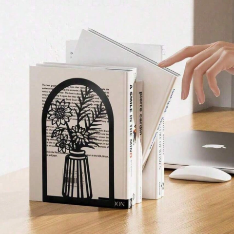 Set de sujetalibros de metal - diseño florero - comprar online