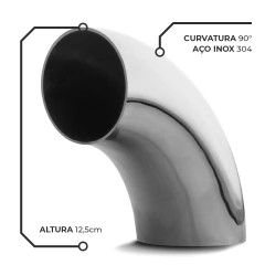 Curva 90° em inox Bärenwald (2,5 polegadas)