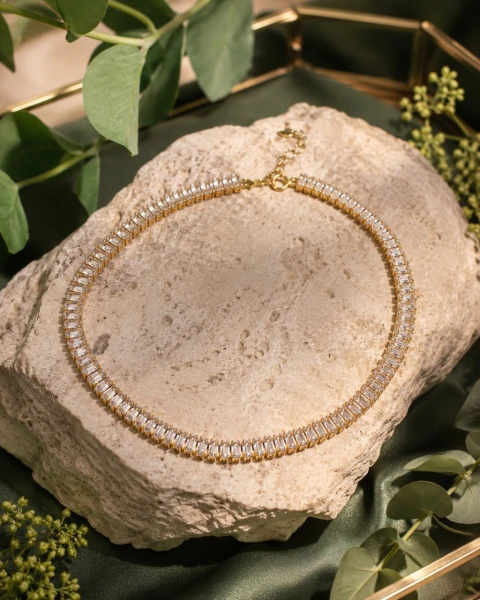 Choker Riviera Larga Cristal