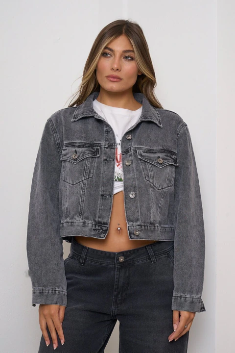 ART-160 | | CAMPERA CROP GRIS NEVADO GORSI JEANS