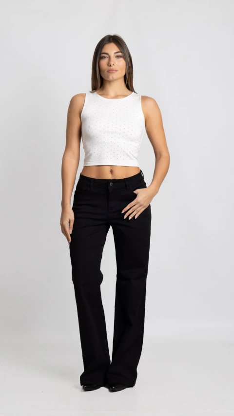 971 | WIDE LEG NEGRO CLASICO TM VERSUS ELASTIZADO