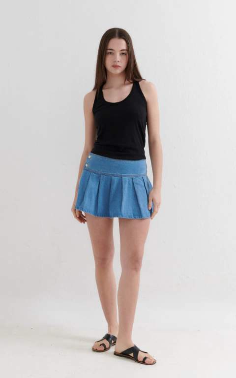 ART-R0363TAB | MINIFALDA TABLEADA TIRO MEDIO INQUIETA